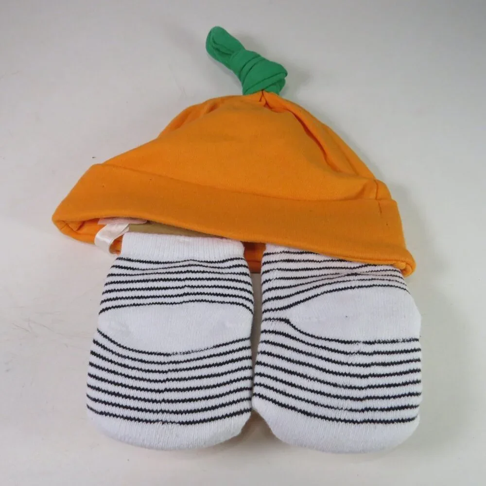 Baby pumpkin Jack o lantern newborn hat & socks Baby Costume Halloween